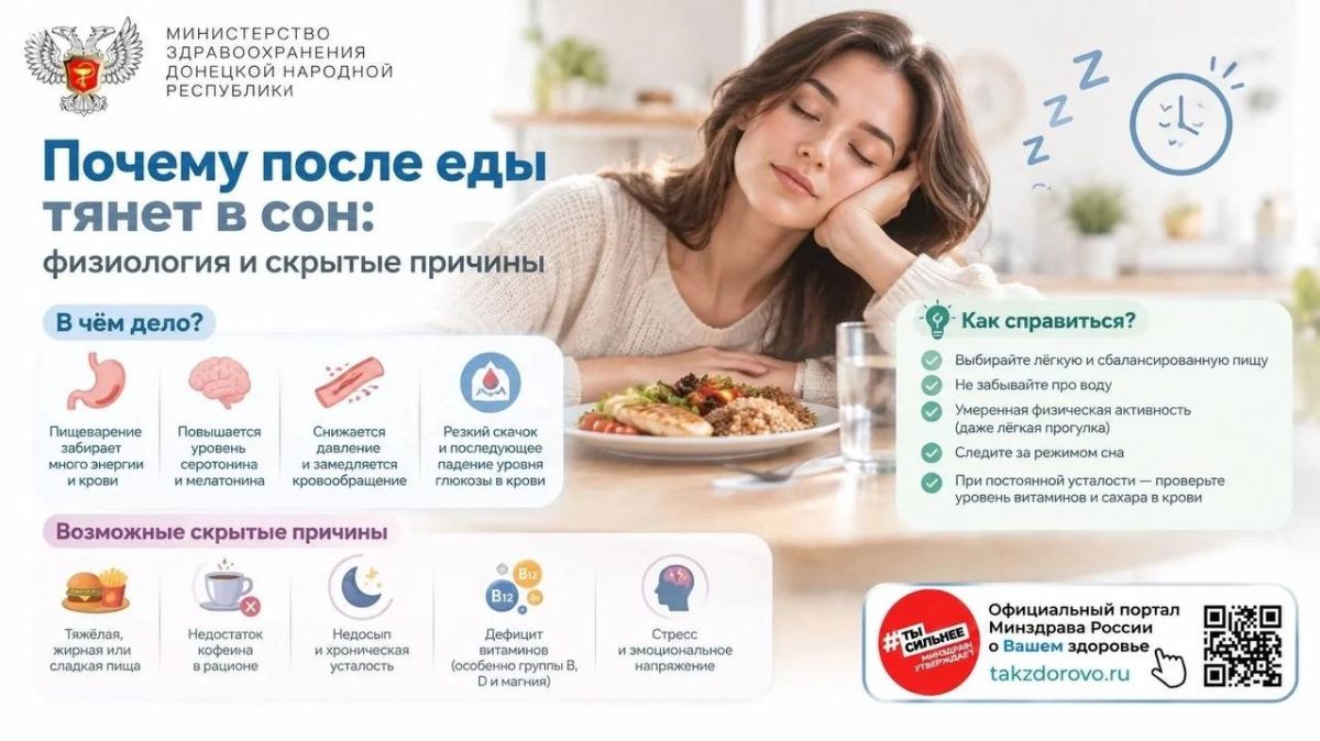 Почему после еды тянет в сон: физиология и скрытые причины