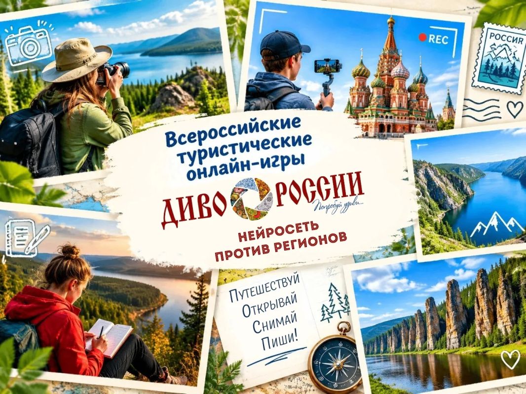 «Диво России: нейросеть против регионов» — первые Всероссийские туристические онлайн игры!
