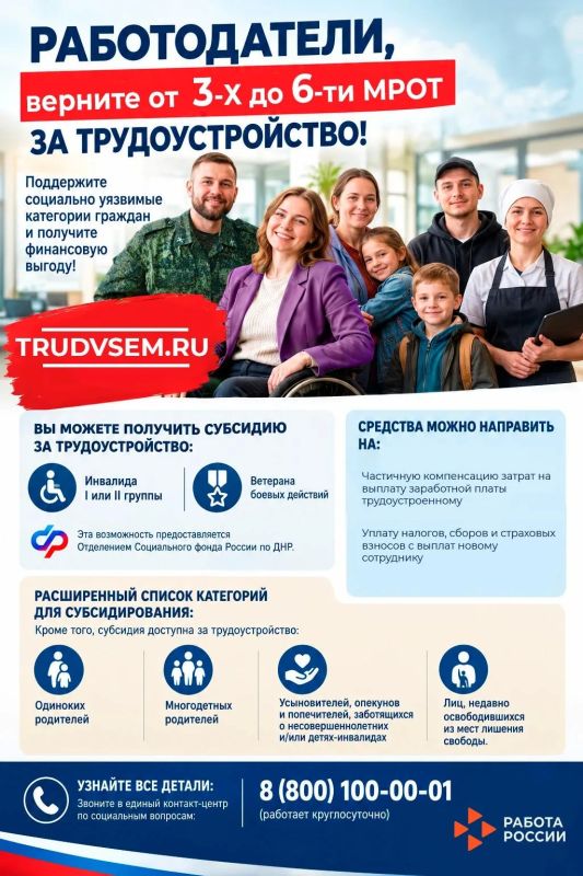 Трудоустройство социально уязвимых категорий граждан господдержка для работодателей