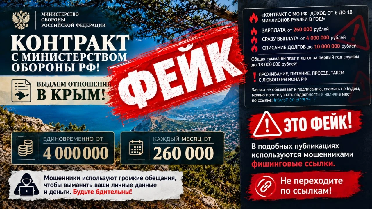 ВНИМАНИЕ ФЕЙК!. В социальных сетях распространяется информация о заключении контракта с Министерством обороны Российской Федерации с общей годовой выплатой более 18 млн рублей