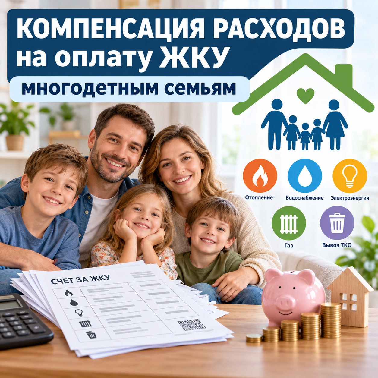 С 1 января 2026 года многодетные семьи в Донецкой Народной Республике получили право на компенсацию расходов по оплате жилья и коммунальных услуг